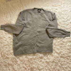 Cop Copine Cashmere Light Grey Asymmetrical Sweater (L)
